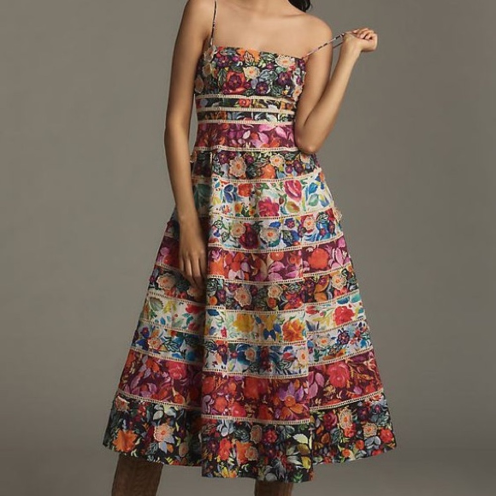 Maeve Multicolor Floral Midi Dress
